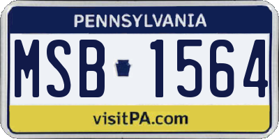 PA license plate MSB1564