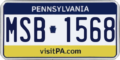 PA license plate MSB1568