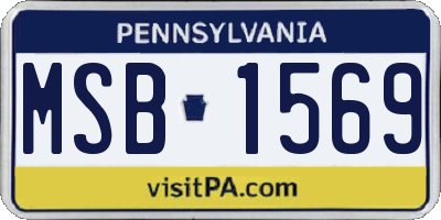 PA license plate MSB1569
