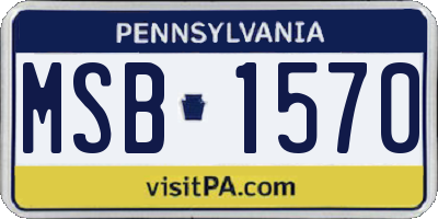 PA license plate MSB1570