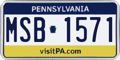 PA license plate MSB1571