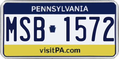 PA license plate MSB1572