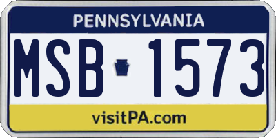 PA license plate MSB1573