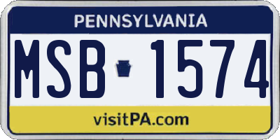 PA license plate MSB1574