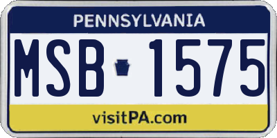 PA license plate MSB1575
