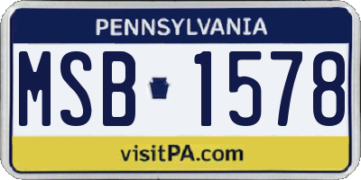 PA license plate MSB1578
