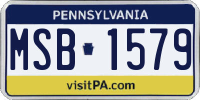 PA license plate MSB1579