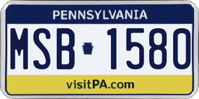 PA license plate MSB1580