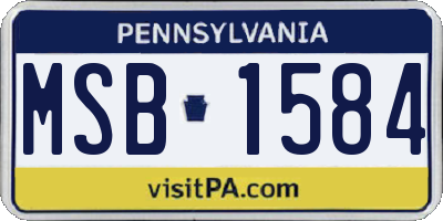 PA license plate MSB1584
