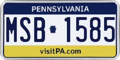 PA license plate MSB1585