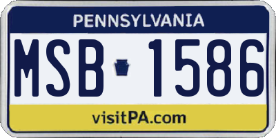 PA license plate MSB1586