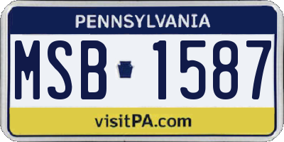 PA license plate MSB1587