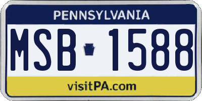 PA license plate MSB1588