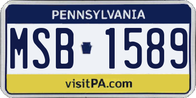 PA license plate MSB1589