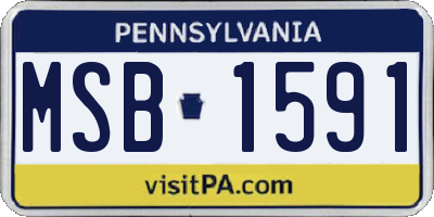 PA license plate MSB1591