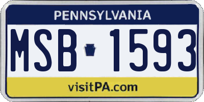 PA license plate MSB1593