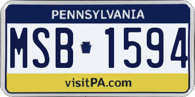 PA license plate MSB1594