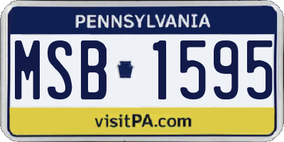 PA license plate MSB1595