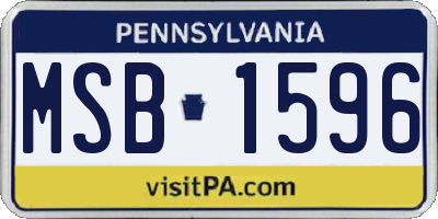 PA license plate MSB1596