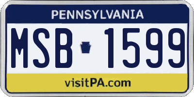 PA license plate MSB1599