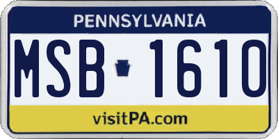 PA license plate MSB1610