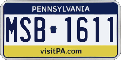 PA license plate MSB1611