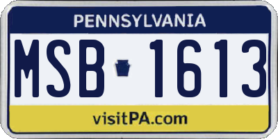 PA license plate MSB1613