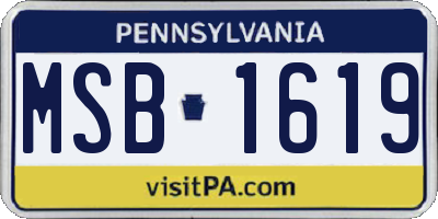 PA license plate MSB1619