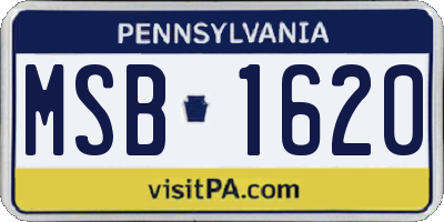 PA license plate MSB1620