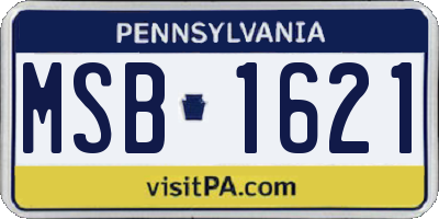 PA license plate MSB1621