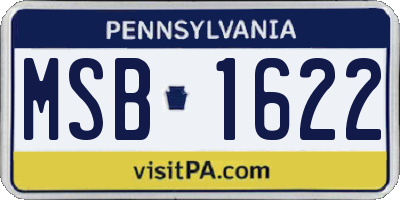 PA license plate MSB1622