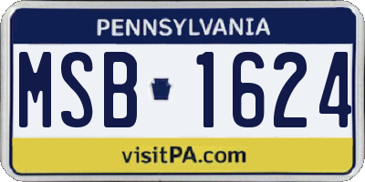 PA license plate MSB1624