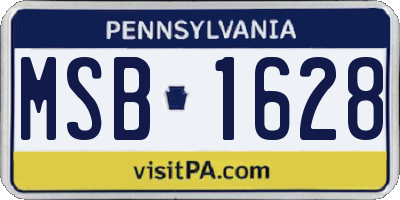 PA license plate MSB1628
