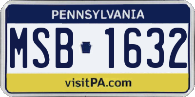 PA license plate MSB1632