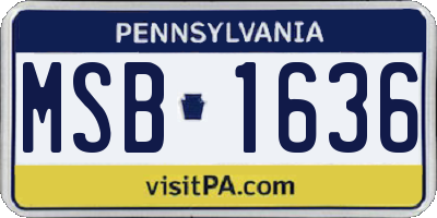 PA license plate MSB1636