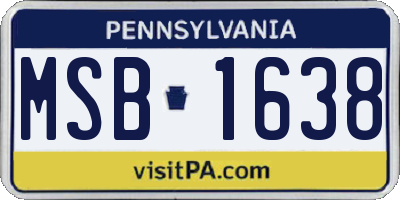 PA license plate MSB1638