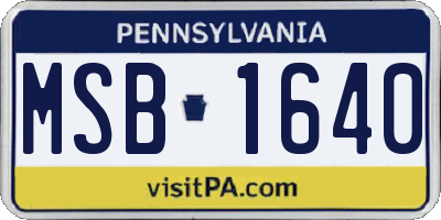 PA license plate MSB1640