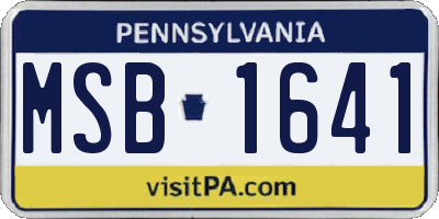PA license plate MSB1641