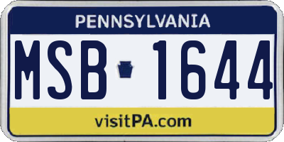 PA license plate MSB1644