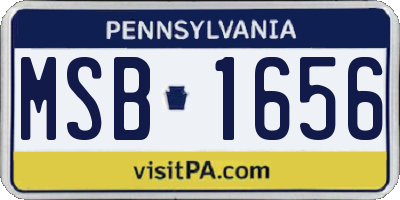 PA license plate MSB1656