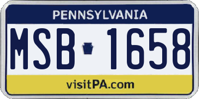 PA license plate MSB1658