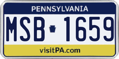 PA license plate MSB1659
