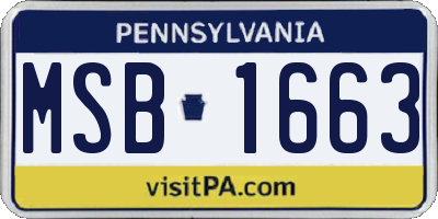 PA license plate MSB1663
