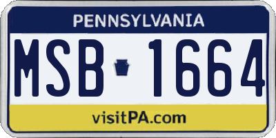 PA license plate MSB1664