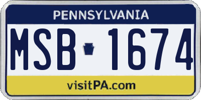 PA license plate MSB1674
