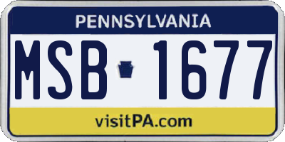 PA license plate MSB1677