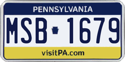 PA license plate MSB1679
