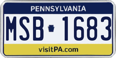 PA license plate MSB1683