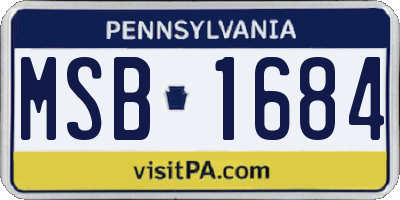 PA license plate MSB1684