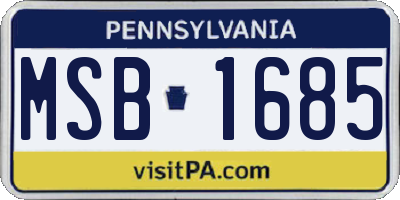 PA license plate MSB1685